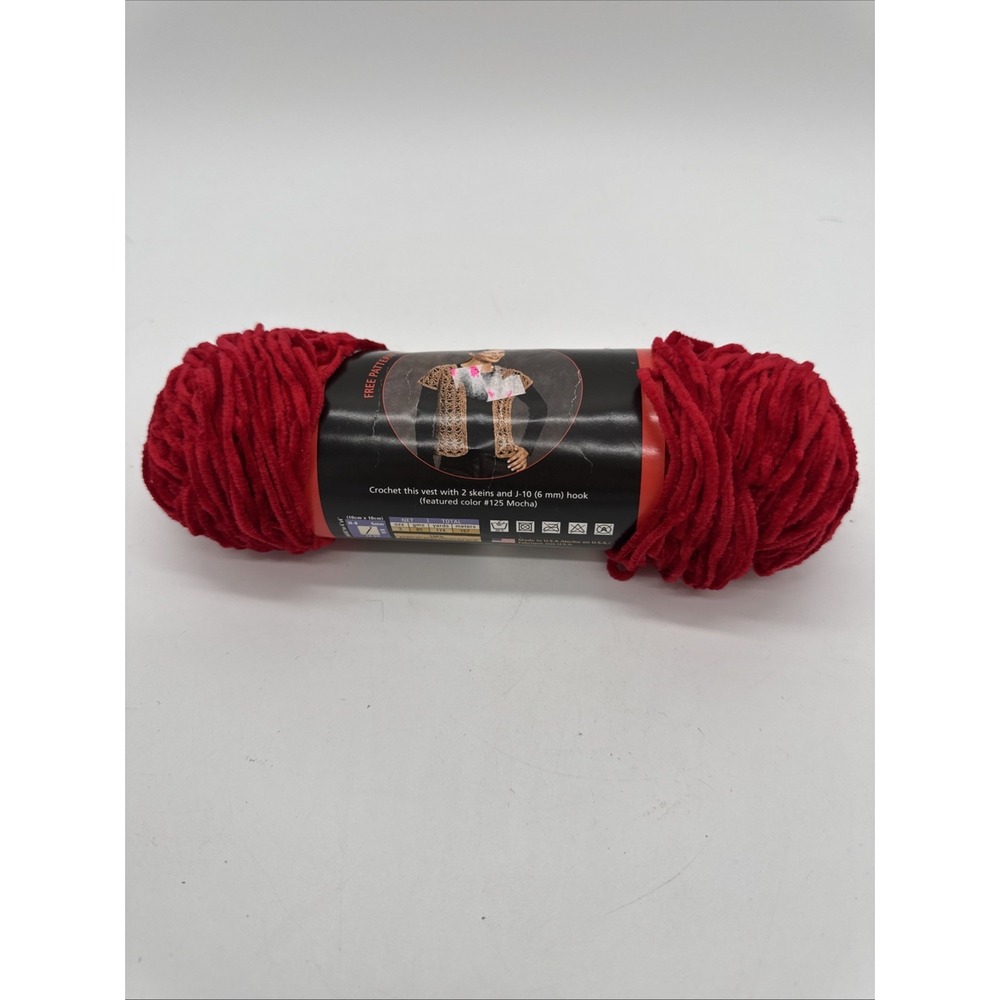 Lion Brand Yarns, Lion Chenille,‎ Garnet (red), 3 oz, 174 yds, 100% Acrylic